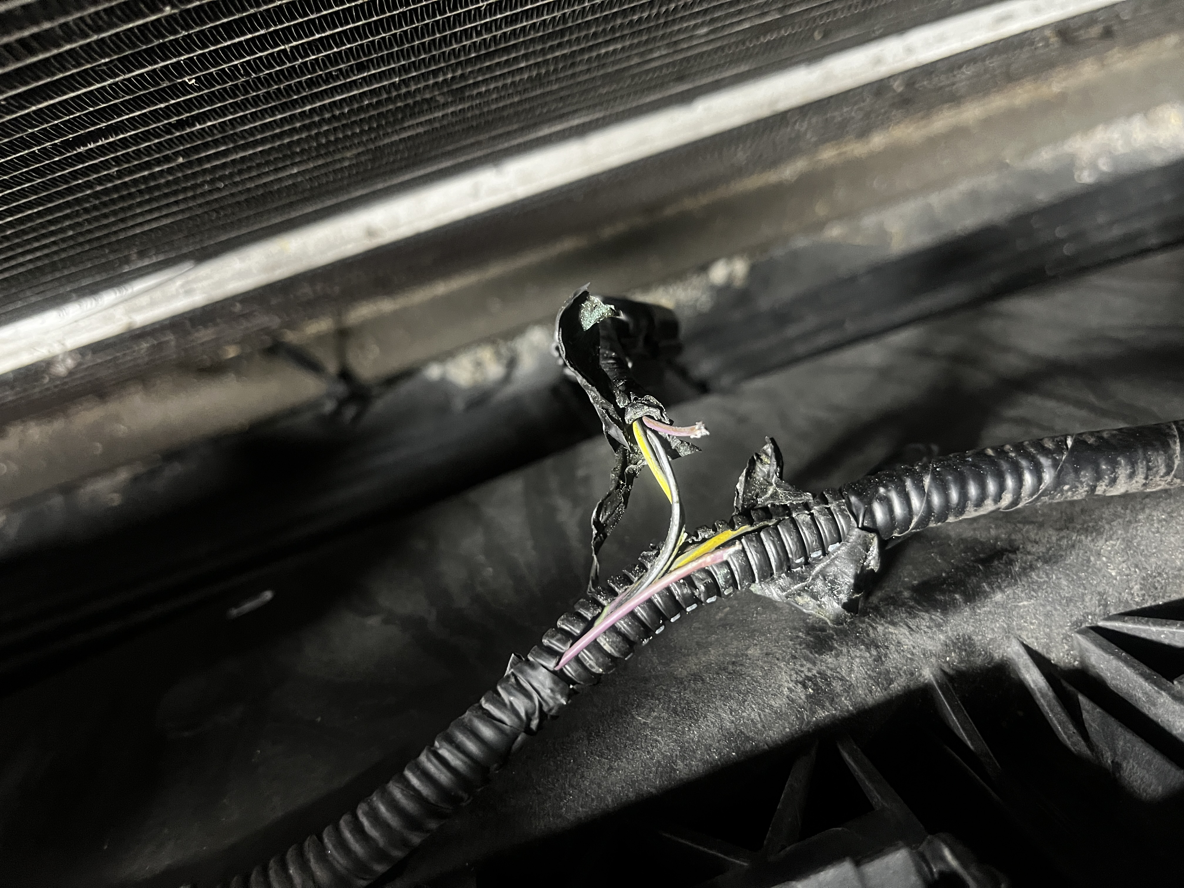 Damaged Mercedes wiring harness repaired